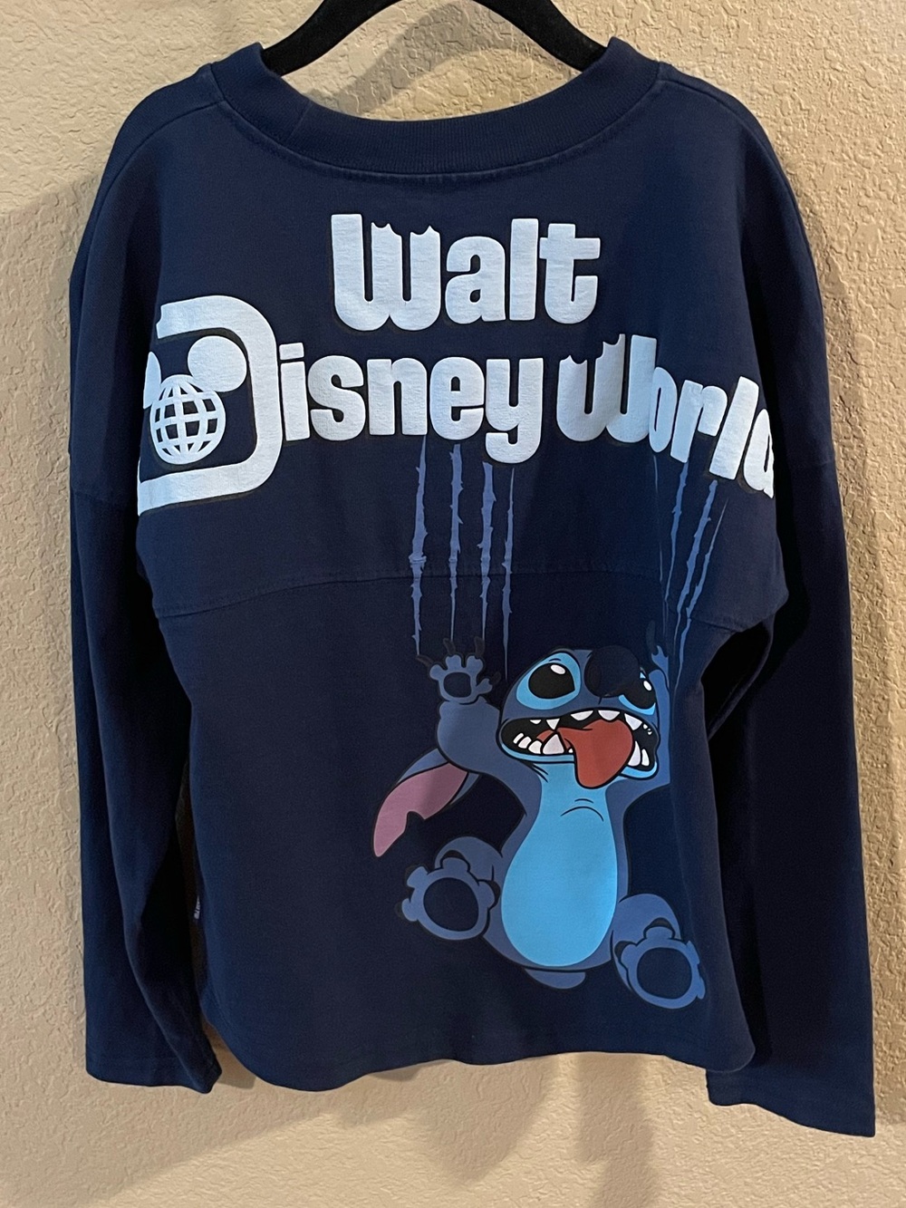 Disney Navy Blue & Light Blue Stitch Graphic Long Sleeve Tee